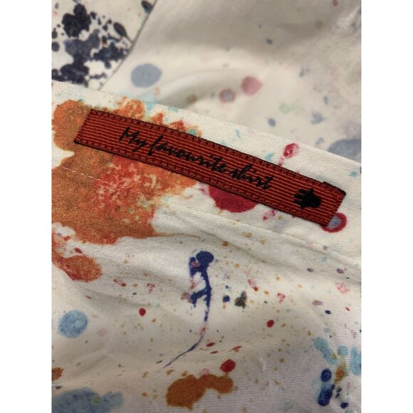 Patrick James Artsy Paint Slatter Button Down Shirt Size M - Picture 8 of 9